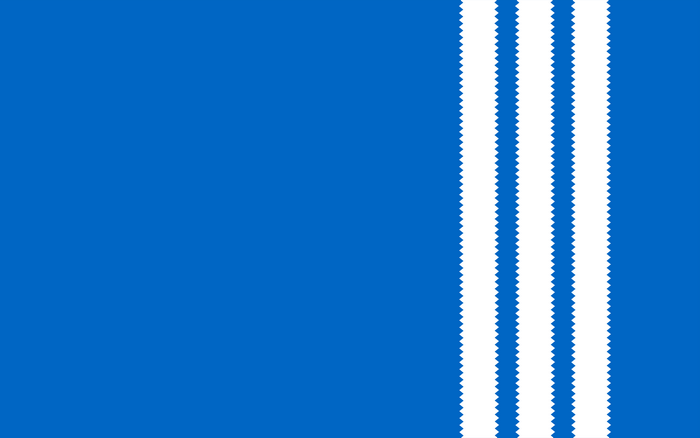 Adidas three stripes on blue background
