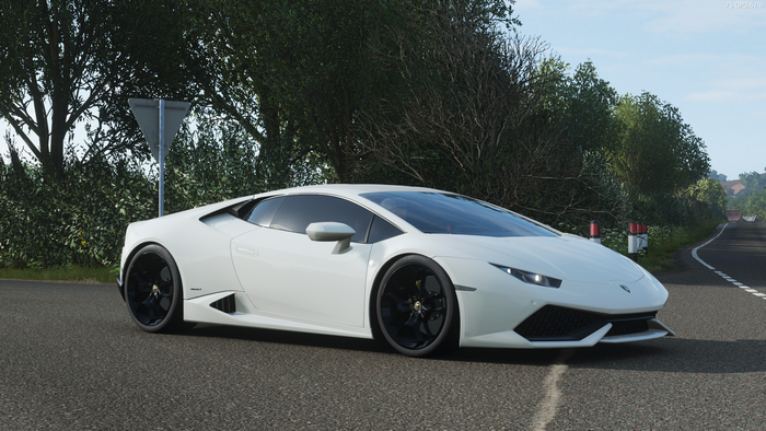White Lamborghini Huracan LP610-4 on a road