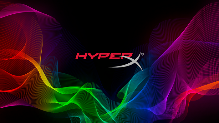 HyperX logo with colorful abstract waves