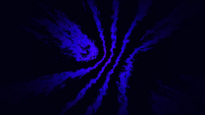 Abstract blue swirling shapes on dark background