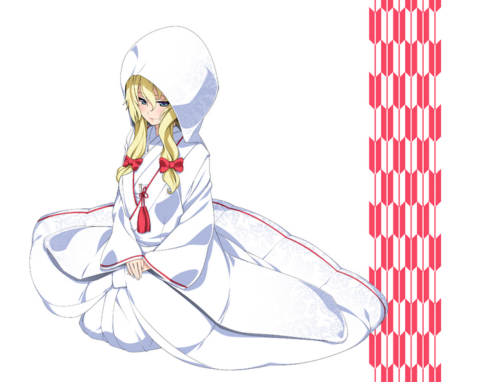 Yakumo Yukari from Touhou in a white kimono