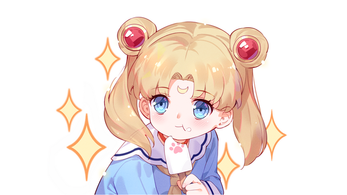 Sailor Moon eating ice cream