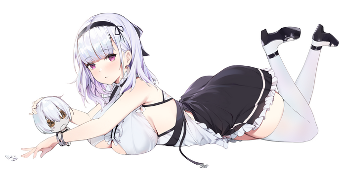 Dido from Azur Lane holding a doll