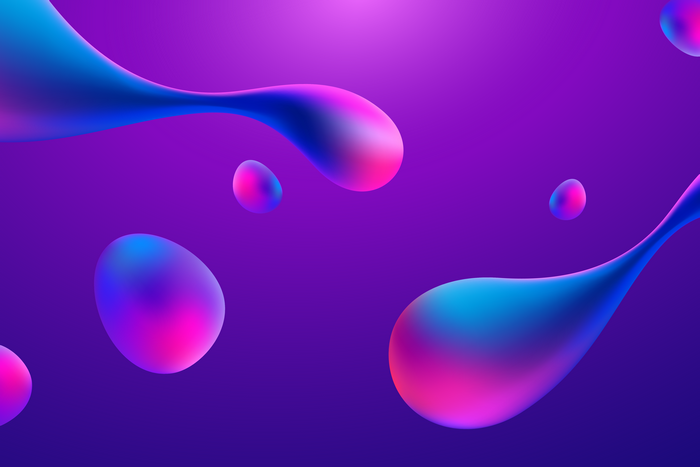 Abstract 4K blue and pink fluid shapes