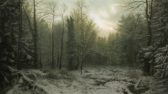 4K Winter Forest Landscape Painting