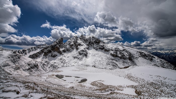 4K Snowy Dolomites Mountains Landscape