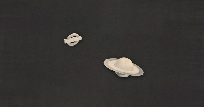 London Underground logo and Saturn in space