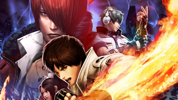 The King of Fighters characters with fire and lightning