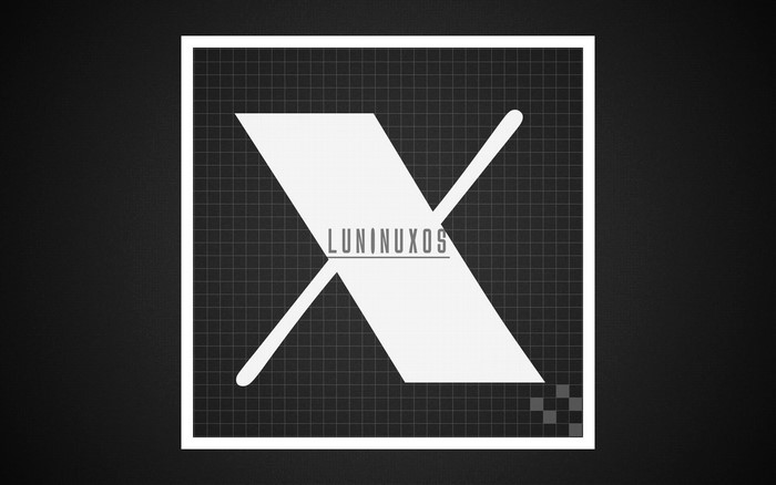 LUNINUXOS logo on a grid background