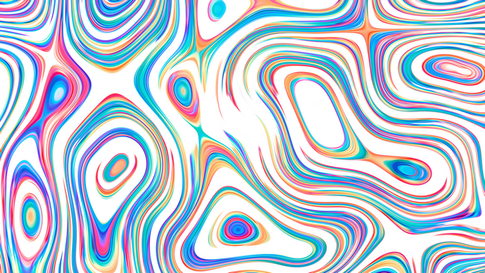 Abstract colorful wavy lines on white background