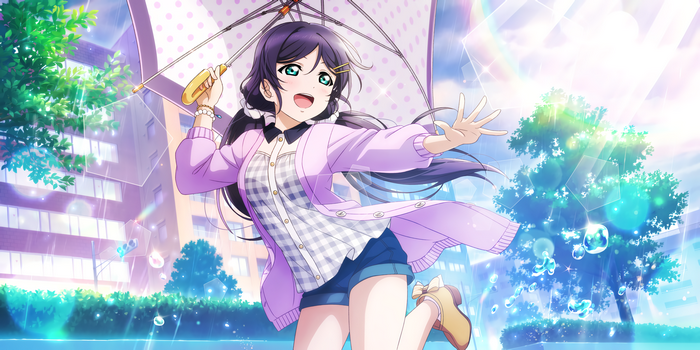 Toujou Nozomi from Love Live! Sunshine!! holding an umbrella