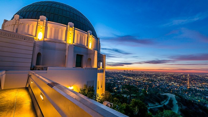 Griffith Observatory overlooking Los Angeles at sunset