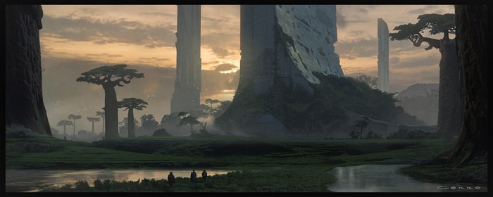 Futuristic Deserted City at Sunset by Nicolas Gekko