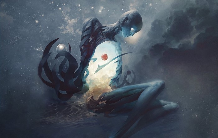 Dreamless Fantasy Art Giant in Sky