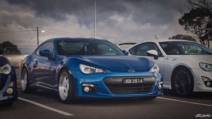 Subaru BRZ sports cars in a car park
