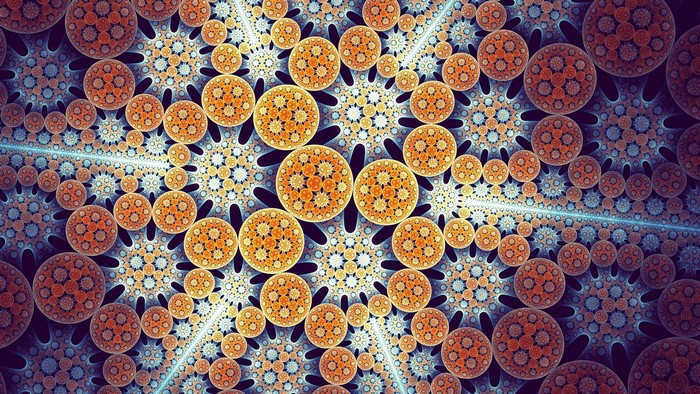 Abstract fractal artwork with circular patterns