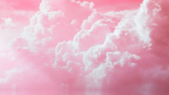 Pink clouds in the sky