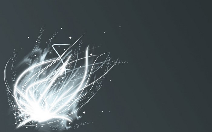 Abstract white light streaks on dark background