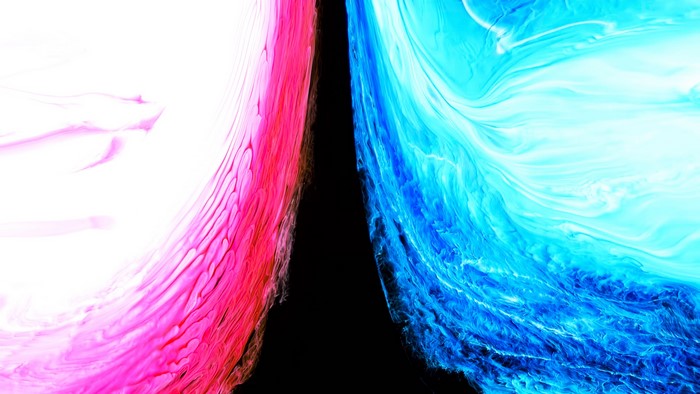 Abstract fluid art with pink and blue colors