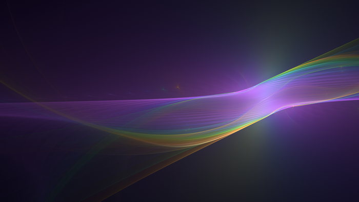 Abstract fractal flame with purple and rainbow colors