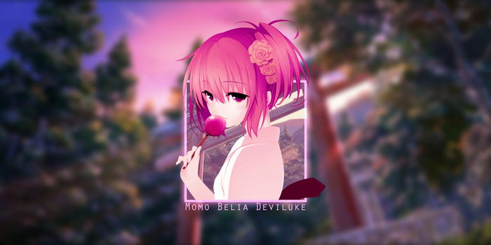 Momo Belia Deviluke from To Love-ru holding a candy apple