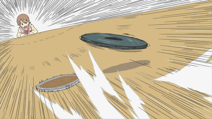 Yuko Aioi from Nichijou spinning coins