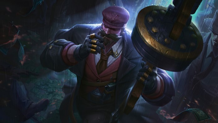 Graves from League of Legends with a Tommy Gun