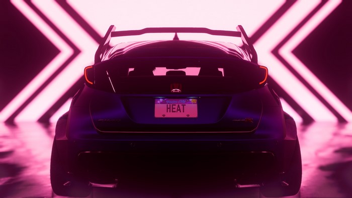 Need for Speed Heat car with custom license plate