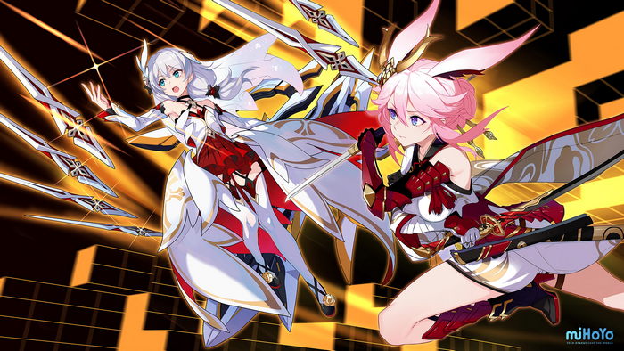 Yae Sakura and Kiana Kaslana from Honkai Impact 3rd