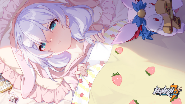 Theresa Apocalypse from Honkai Impact 3rd in bed