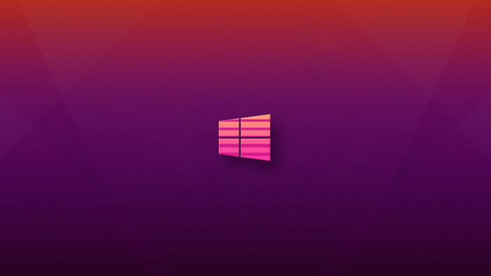 Windows 10 logo on a gradient background