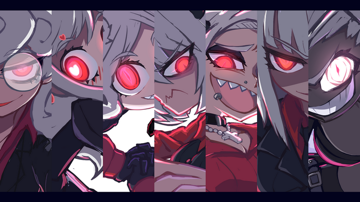 4K Anime Girls with Red Eyes Digital Art