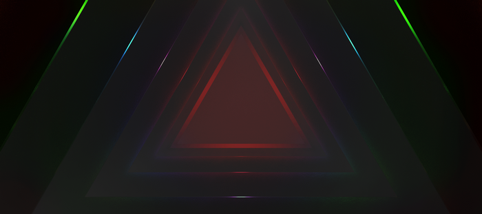 3D Abstract Triangle Tunnel with Neon Lights