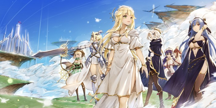 Anime girls from Azur Lane in a fantasy setting