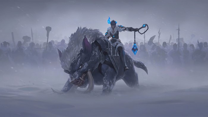 Sejuani from Legends of Runeterra riding a boar