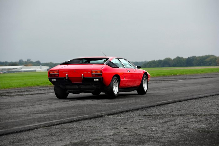 Red Lamborghini Urraco on a Racetrack