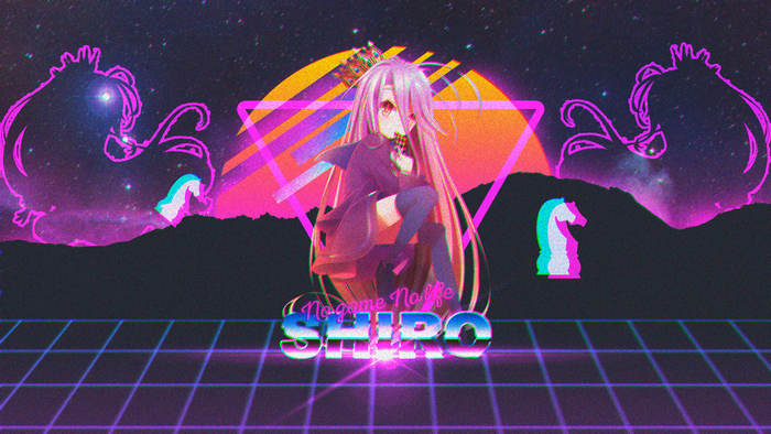 Shiro No Game No Life Synthwave Scene