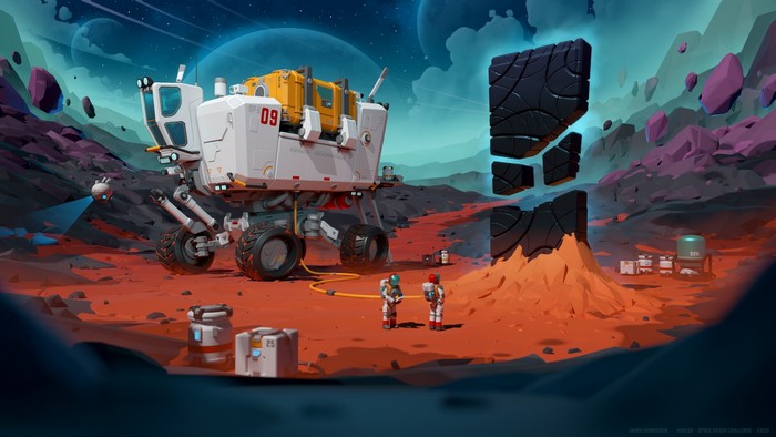 Astroneer Planetary Exploration with Rover and Astronauts