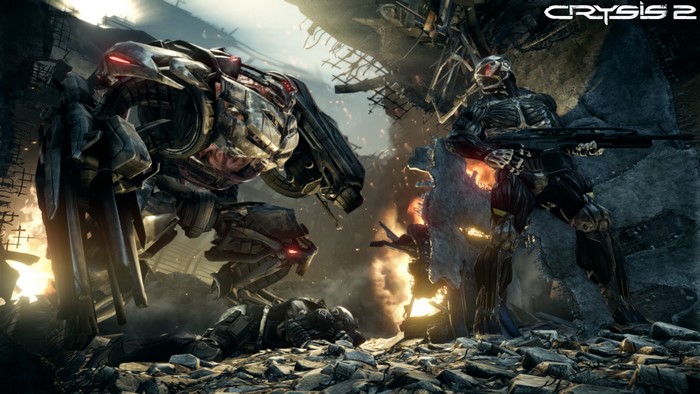 Crysis 2: Alien Mech vs Soldier in Ruins