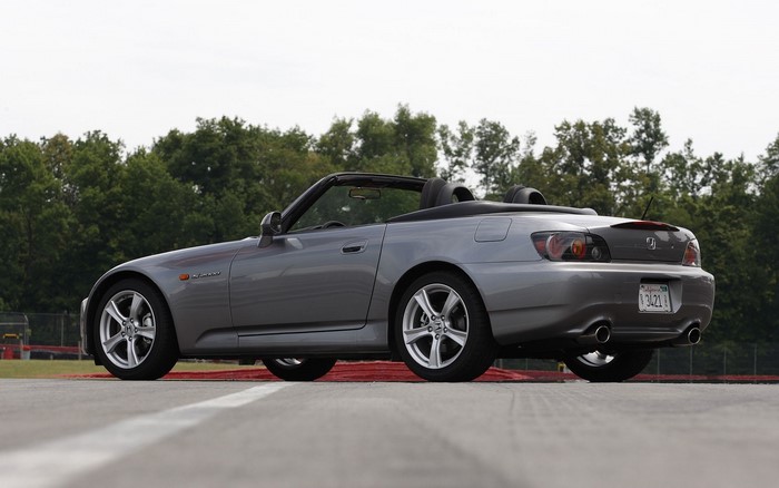 Silver Honda S2000 Convertible on a Track