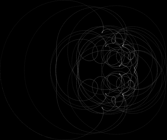 Abstract mathematical circles on black background