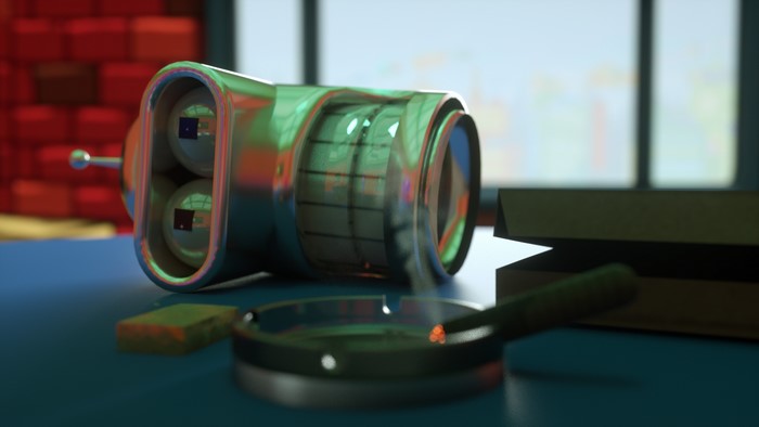 4K digital art illustration of a retro robot