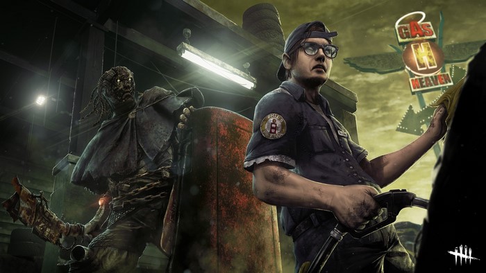 The Blight and a Gas Station Attendant in Dead by Daylight