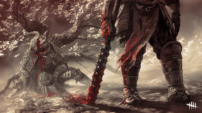 Oni from Dead by Daylight holding a bloody club