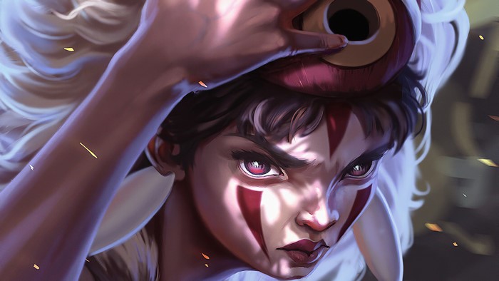 San from Princess Mononoke with face paint