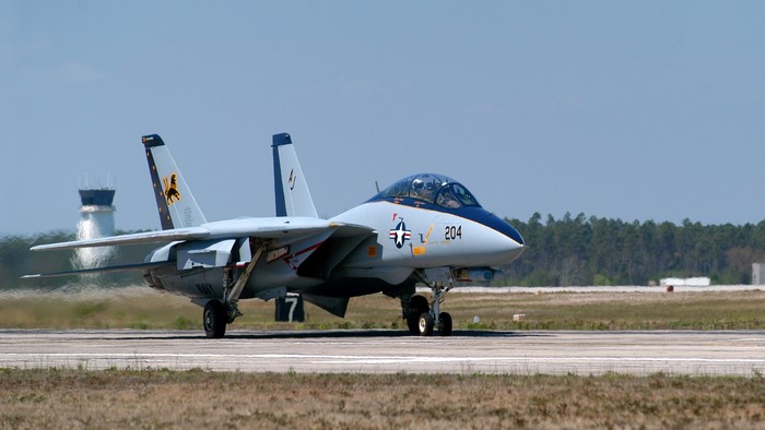 F-14 Tomcat aircraft on runway
