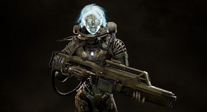 Kusanagi Motoko from Ghost in the Shell with a weapon