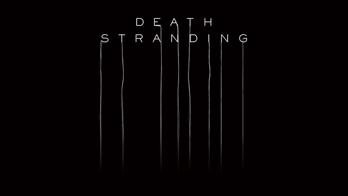 Death Stranding logo with white text and lines