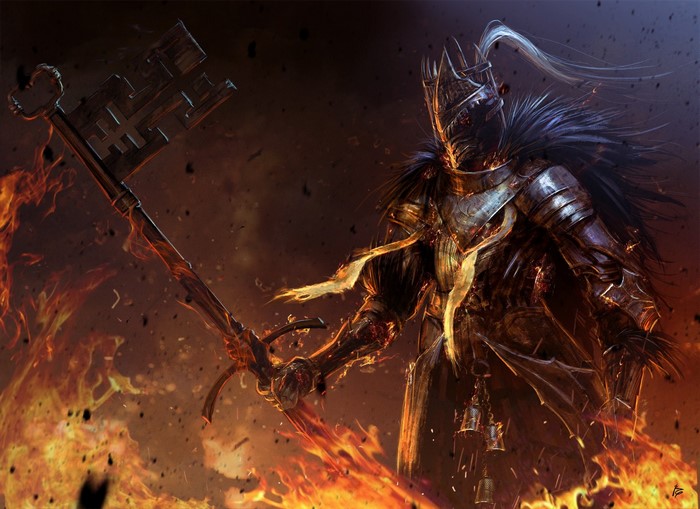 Knight with a large key from Dark Souls
