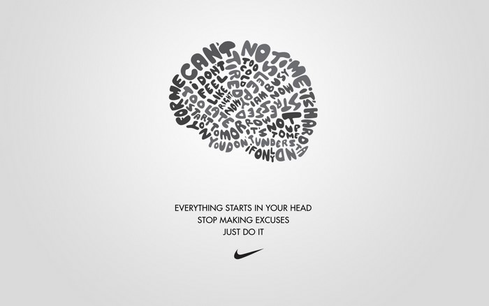 Nike brain typography motivational quote